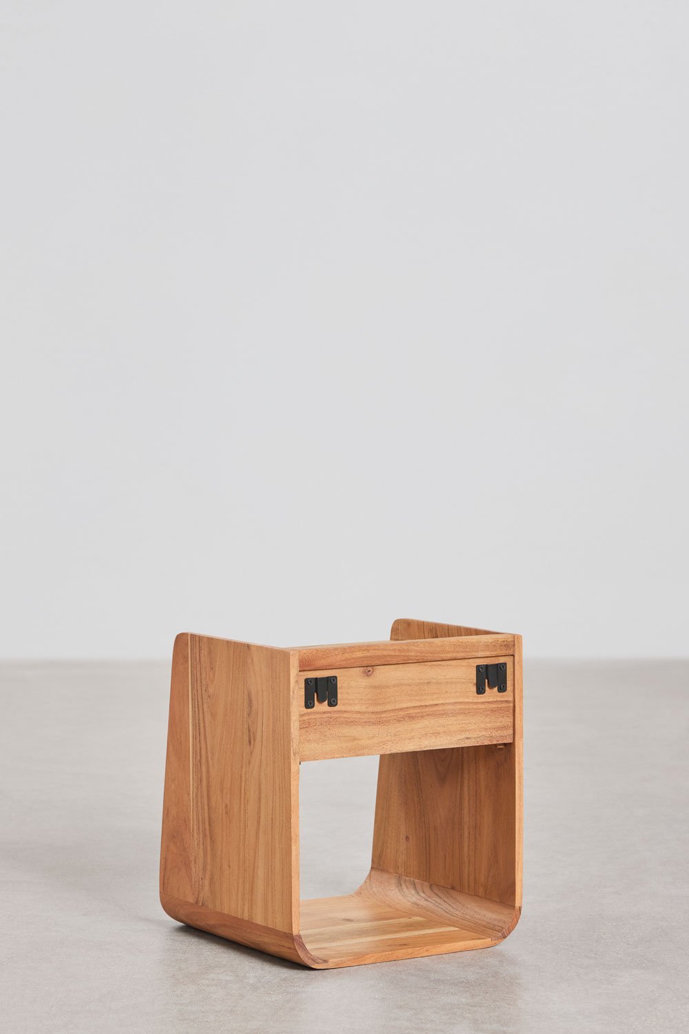 Table de chevet carrée 35x35 cm en bois d'acacia Berigem, image de la galerie 7