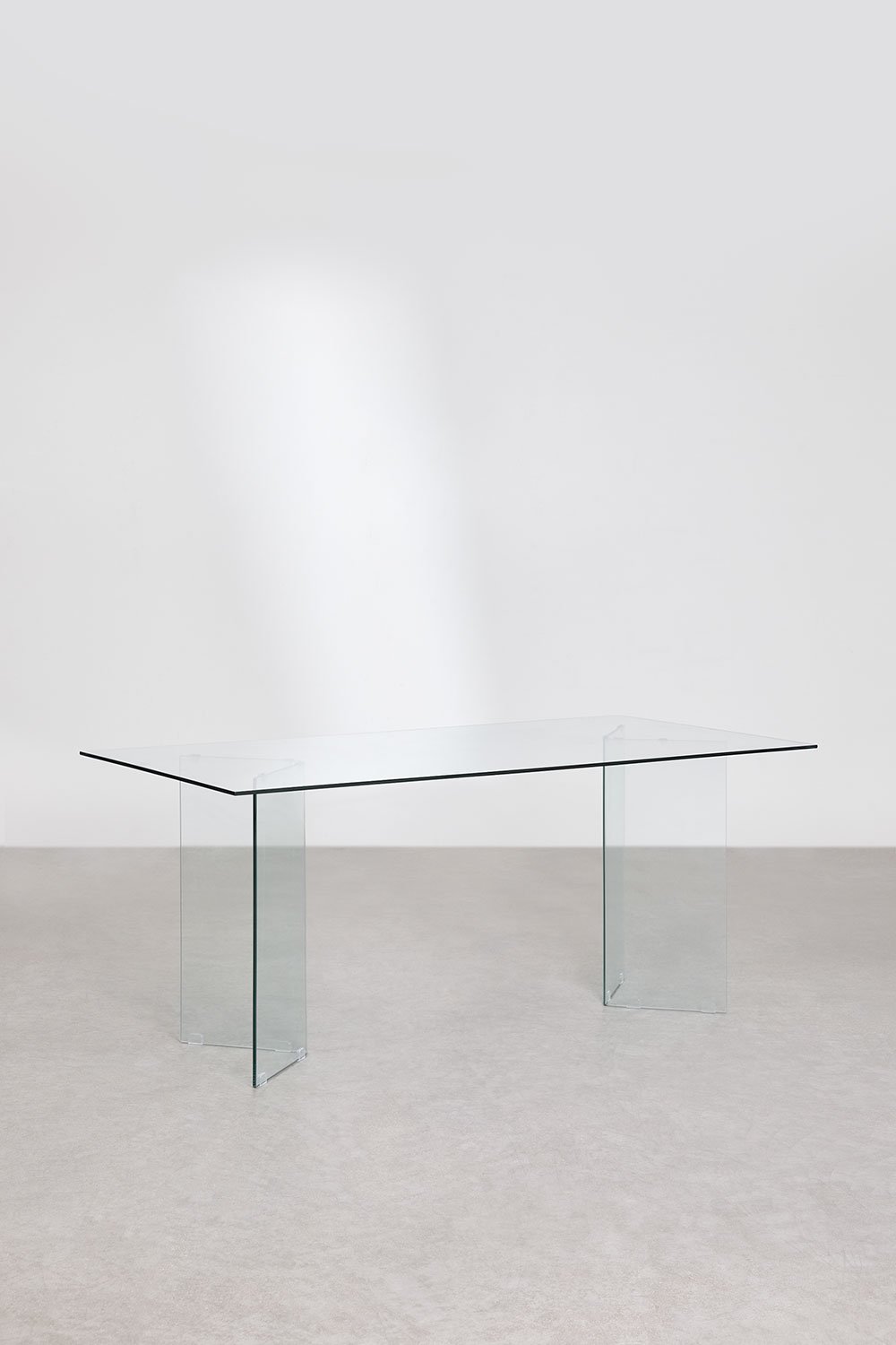 Table de salle à manger rectangulaire 180x90 cm en verre trempé Purio, image de la galerie 2