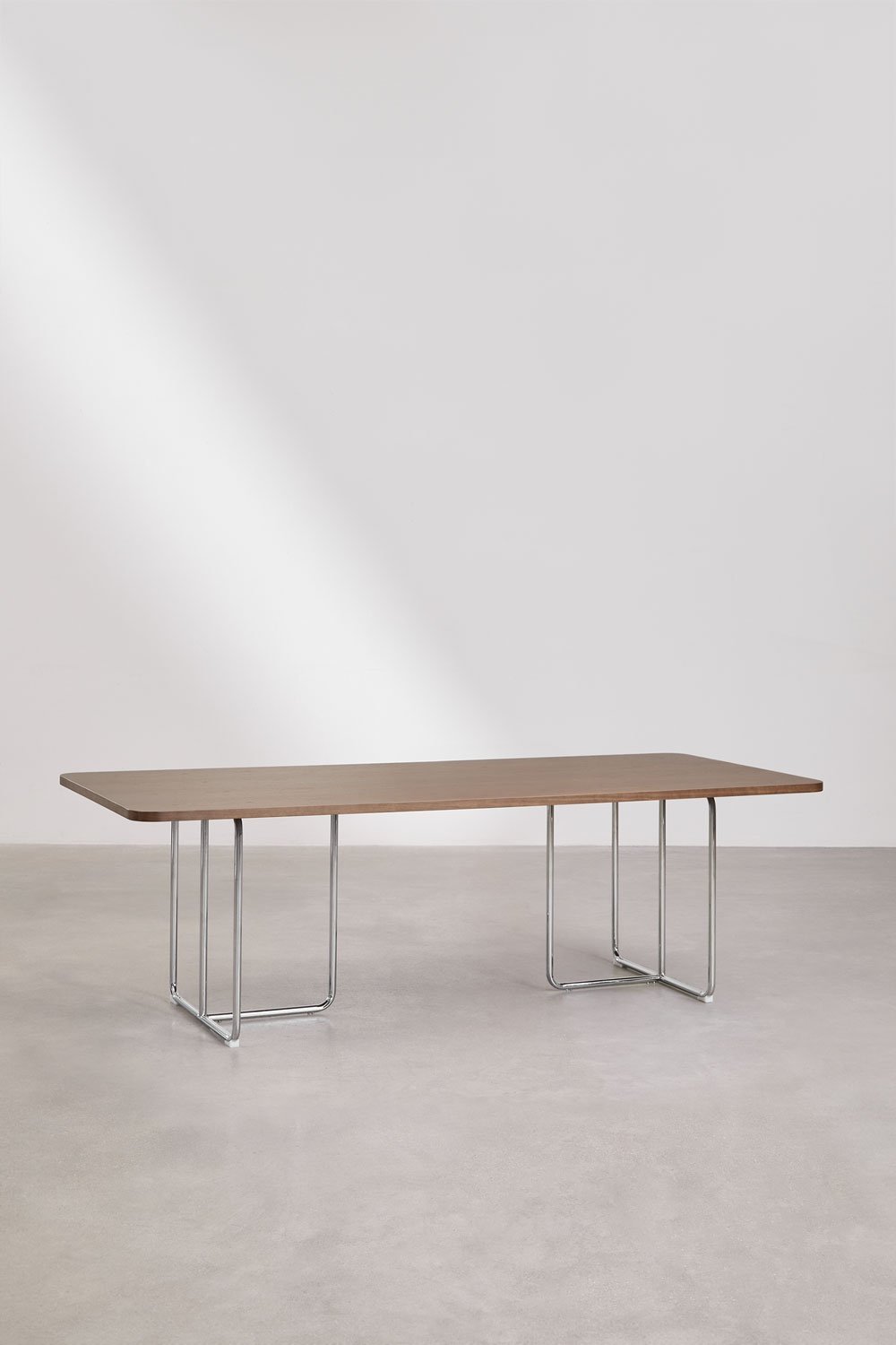 Table à manger rectangulaire en MDF et acier inoxydable Tento, image de la galerie 1