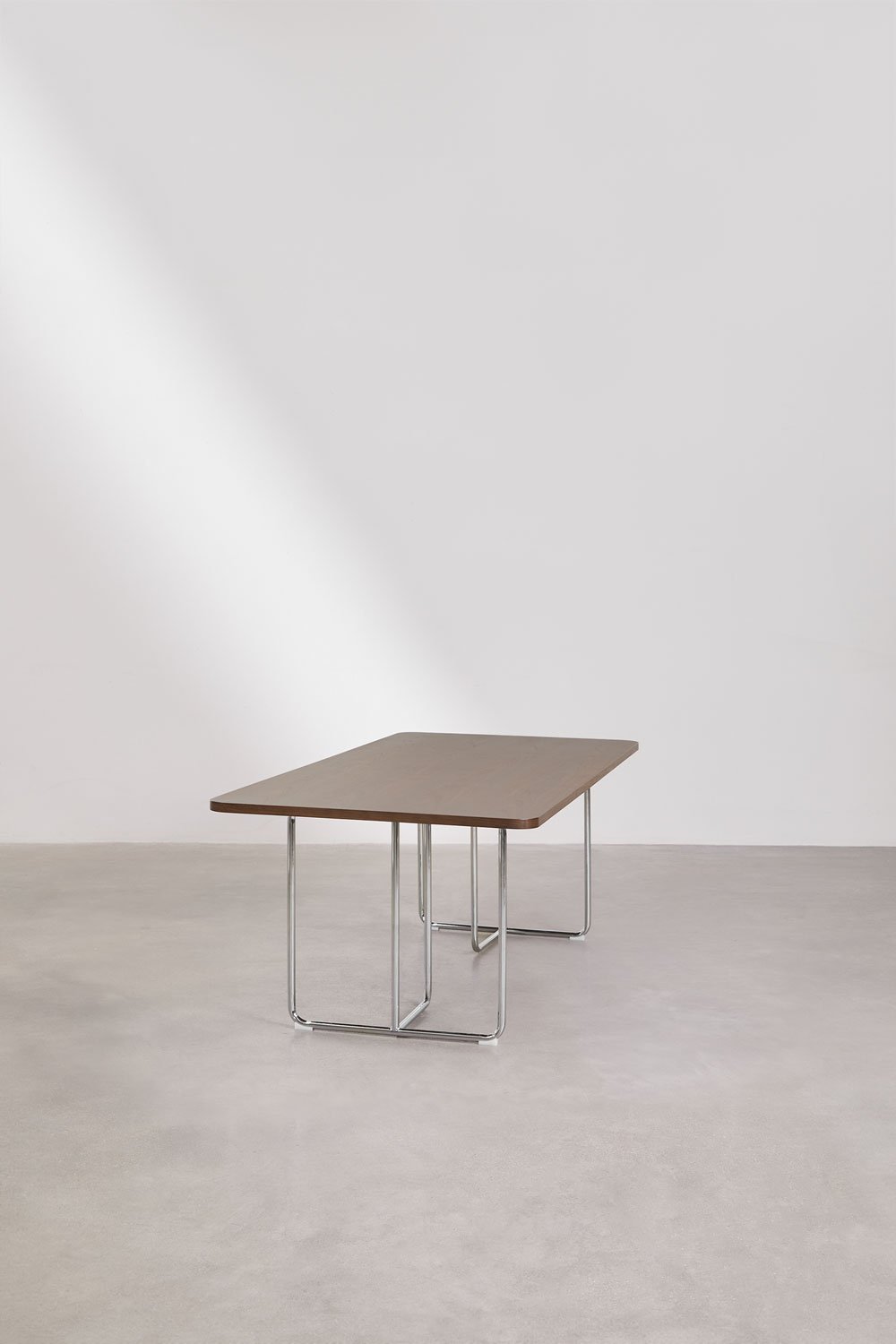Table à manger rectangulaire en MDF et acier inoxydable Tento, image de la galerie 2
