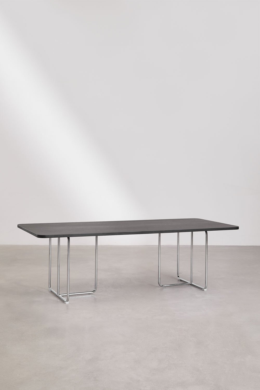 Table à manger rectangulaire en MDF et acier inoxydable Tento, image de la galerie 3