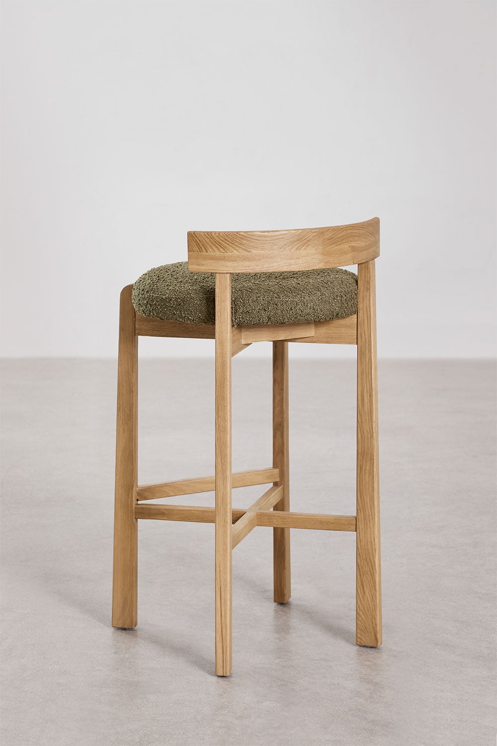 Tabouret haut en bois de chêne et revêtement Manila, image de la galerie 3