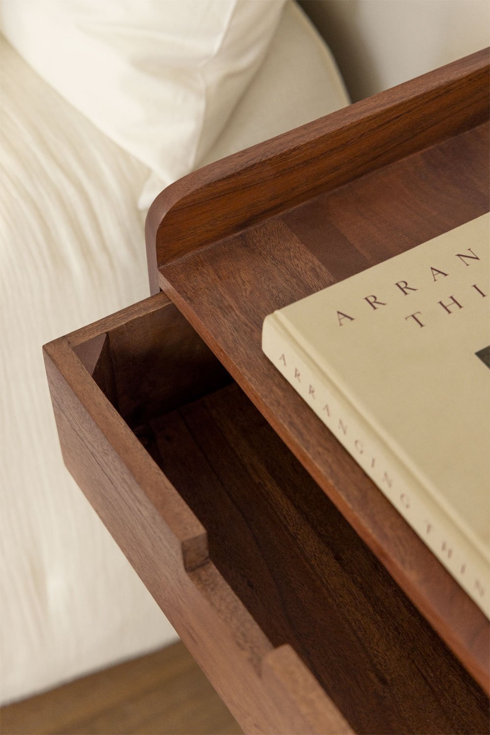 Table de chevet flottante 45x30 cm en bois d'acacia de Narbona , image de la galerie 2