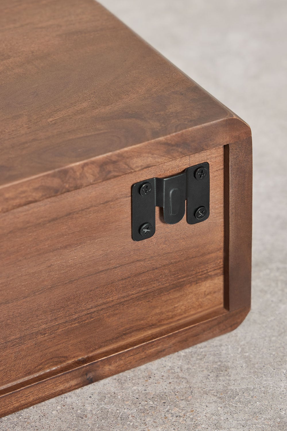 Pack de 2 tables de chevet flottantes rectangulaires 40x30 cm en bois d'acacia Nordilan, image de la galerie 8