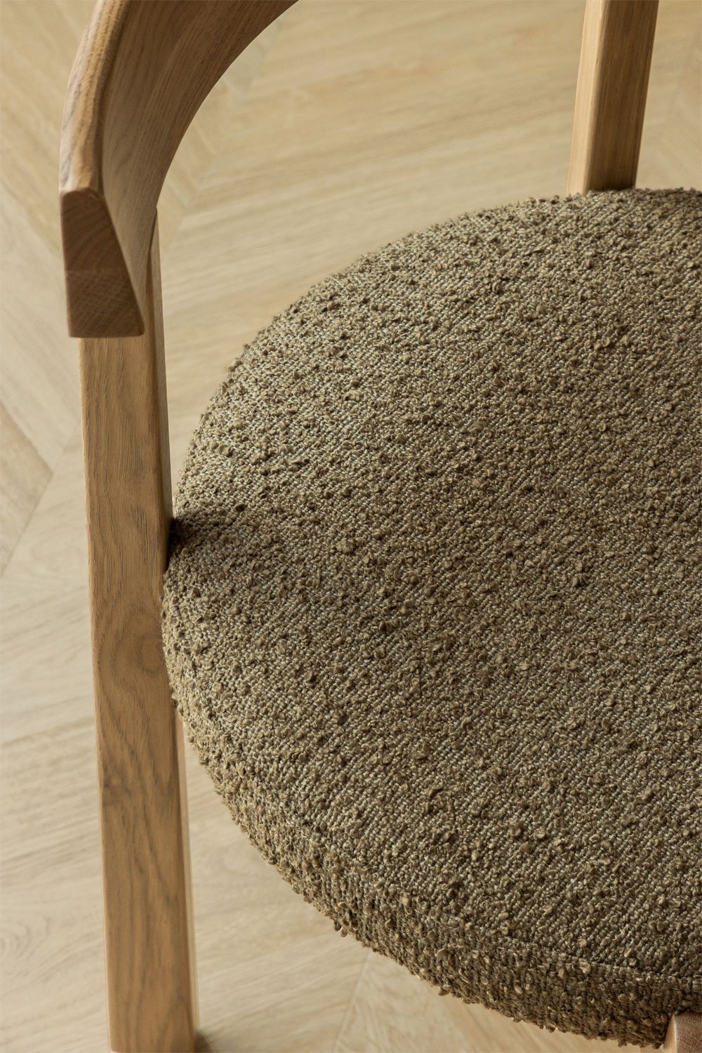 Chaise de salle à manger en chêne de Manille avec rembourrage, image de la galerie 2