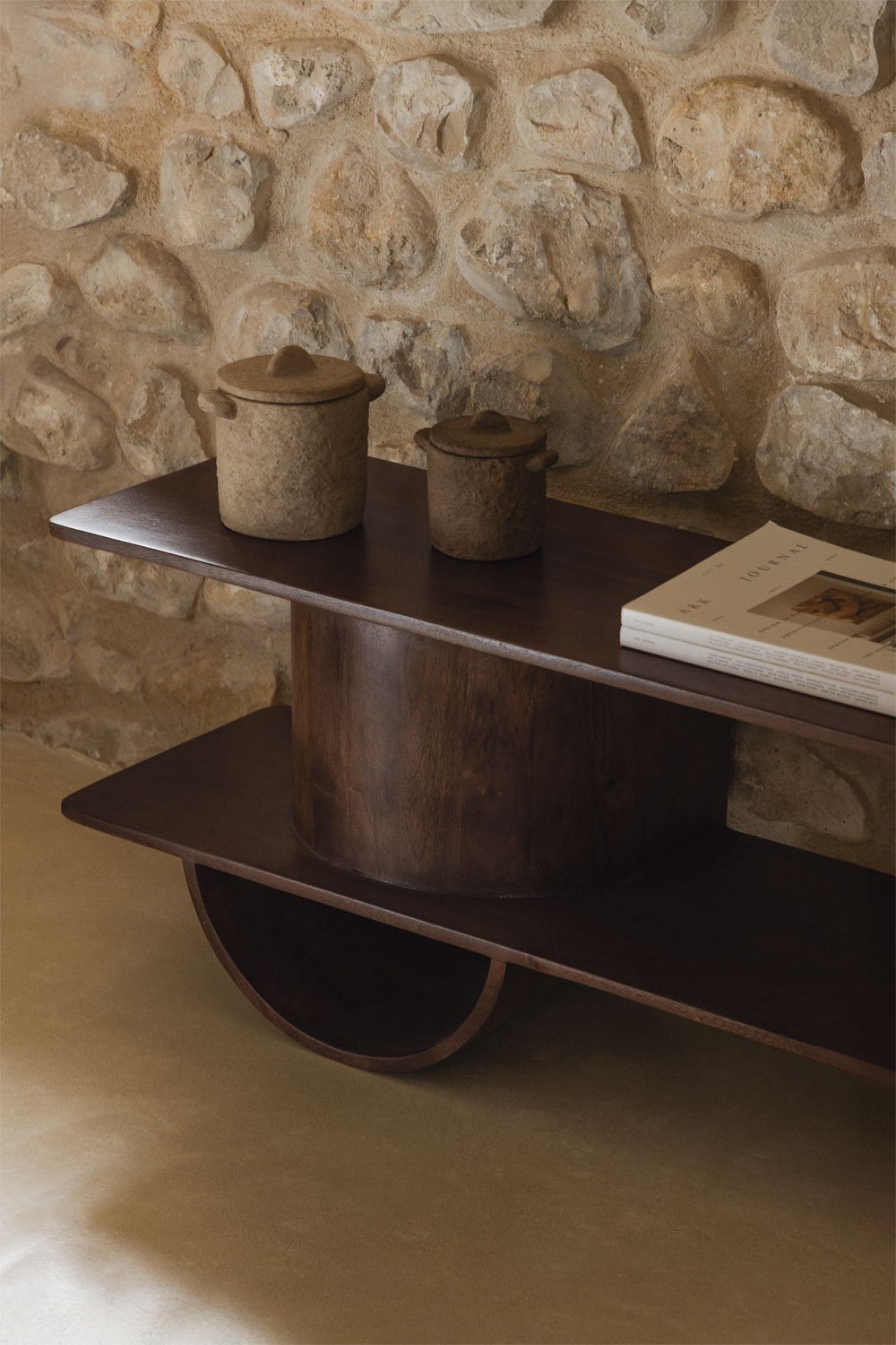 Meuble TV 150x35 cm en bois Flin, image de la galerie 2