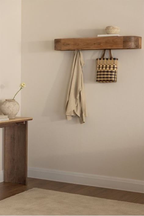 Porte-manteau mural en bois d'acacia Frigia