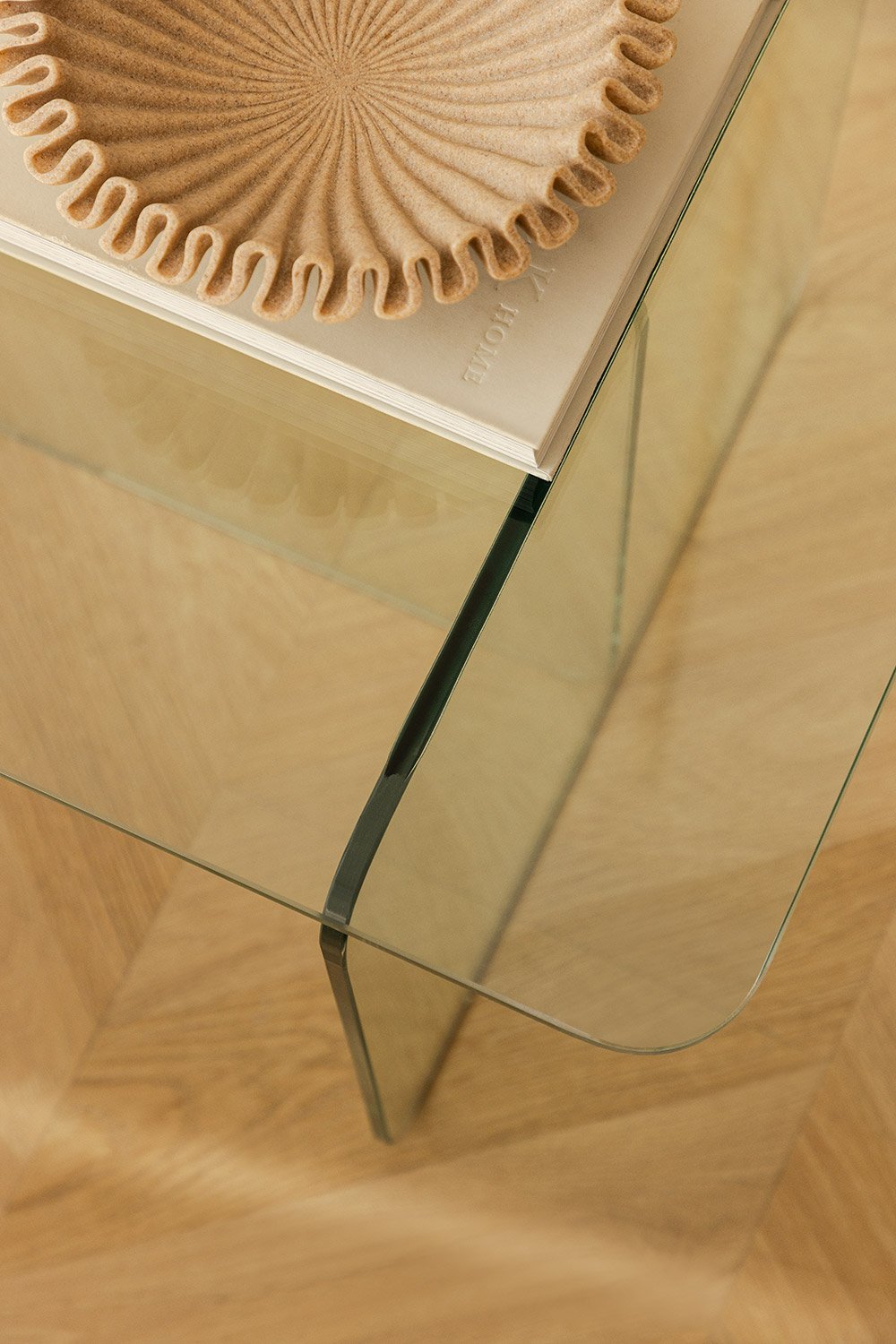 Table d'appoint carrée Eliana 50x50 cm en verre trempé, image de la galerie 2