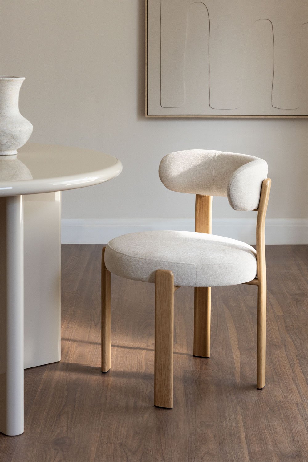 Pack de 4 chaises de salle à manger Jolie en tissu chenille, image de la galerie 1