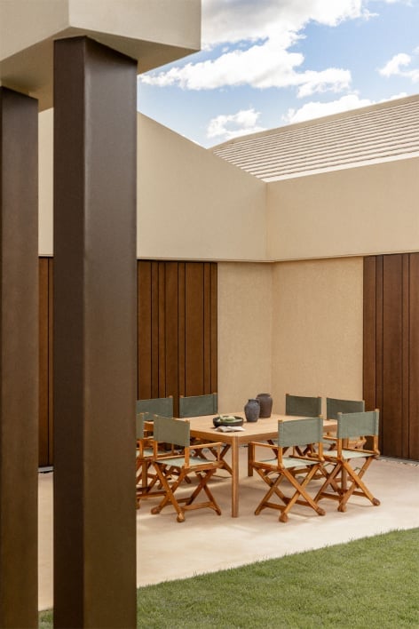 Table de jardin carrée 150x150 cm en bois d'acacia Aderyn