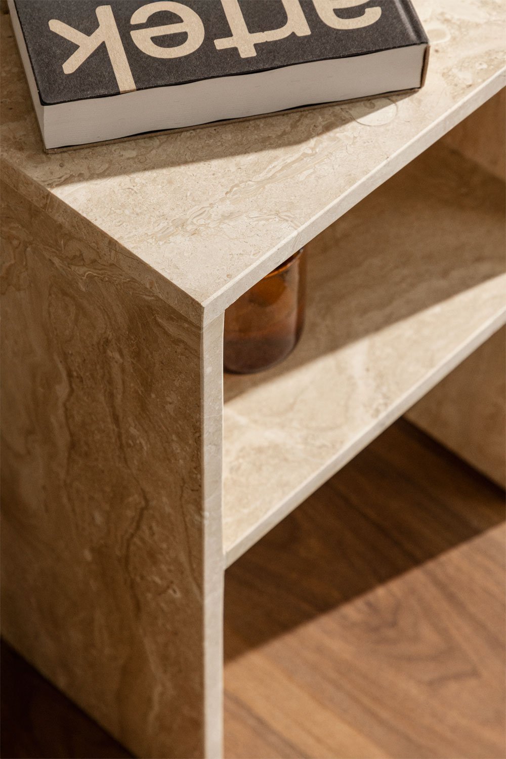 Table d'appoint carrée 35x35 cm en marbre Gabrielle, image de la galerie 2