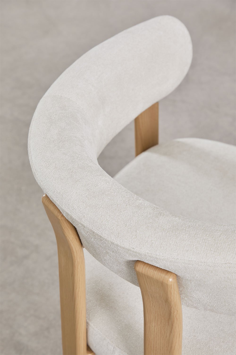 Chaise de salle à manger avec accoudoirs, rembourrée et en fer Jolie, image de la galerie 10