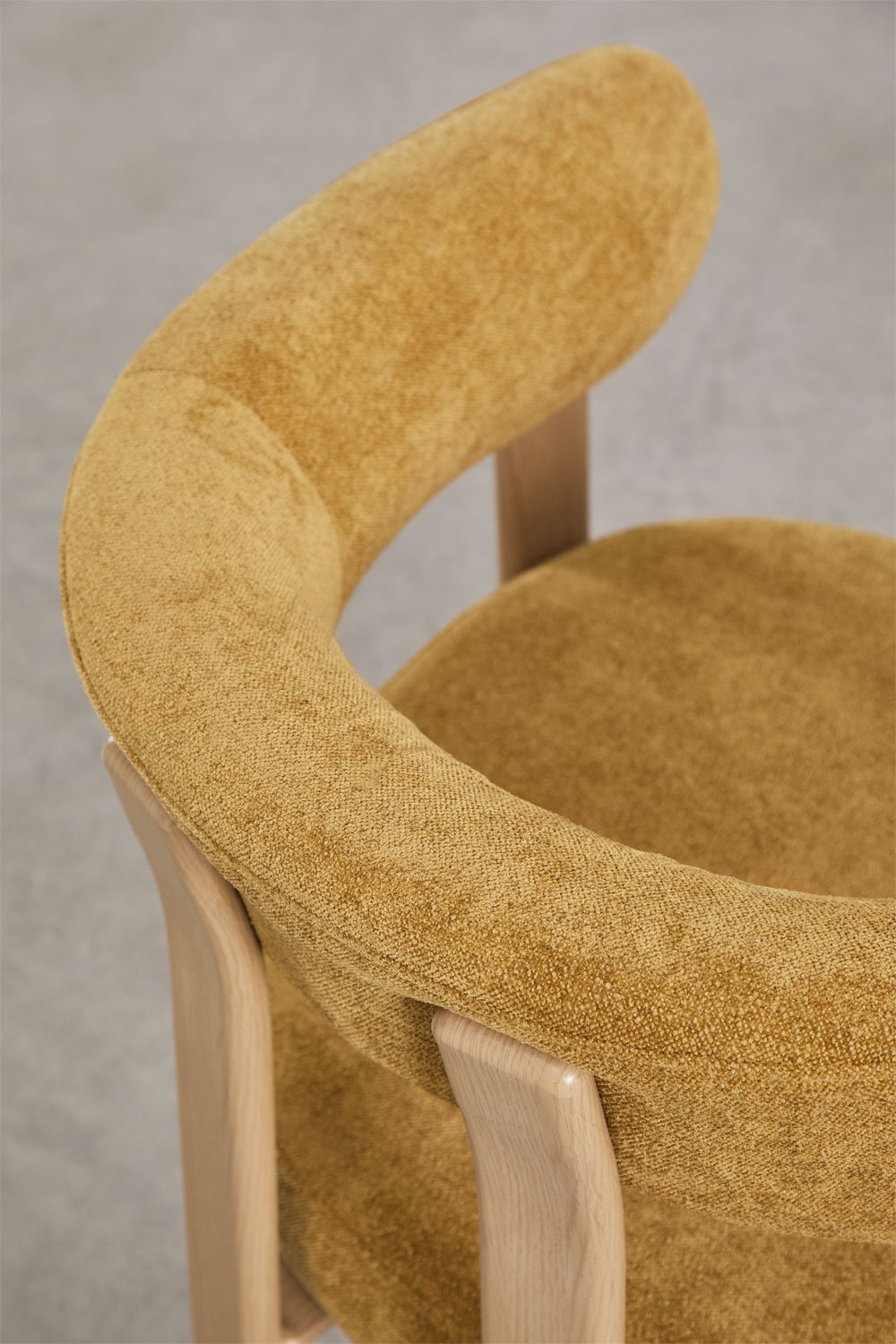 Chaise de salle à manger avec accoudoirs, rembourrée et en fer Jolie, image de la galerie 8