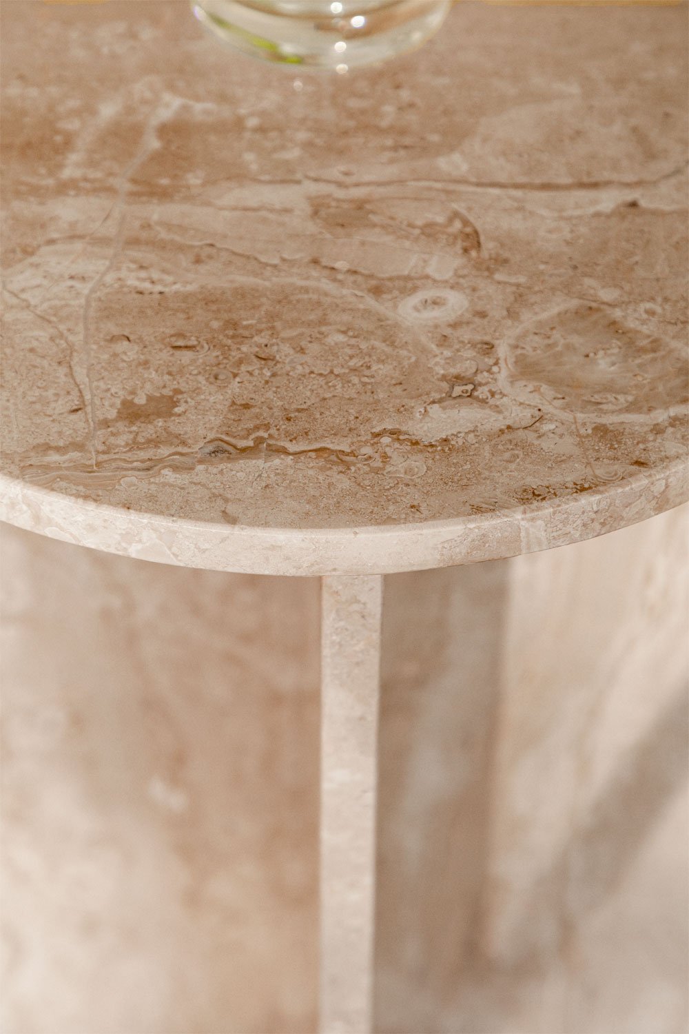 Table de chevet ronde Ø35 cm en marbre Mencia, image de la galerie 2