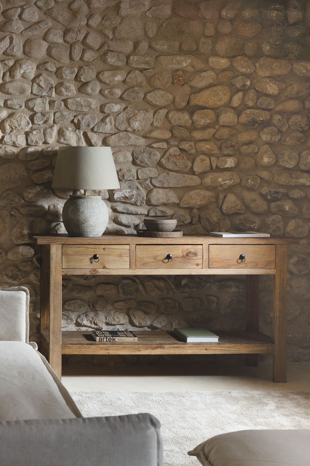 Console 170x45 cm en bois recyclé Kirena, image de la galerie 1