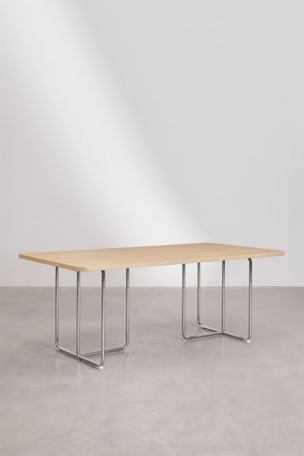 Table à manger rectangulaire en MDF et acier inoxydable Tento, image de la galerie 3