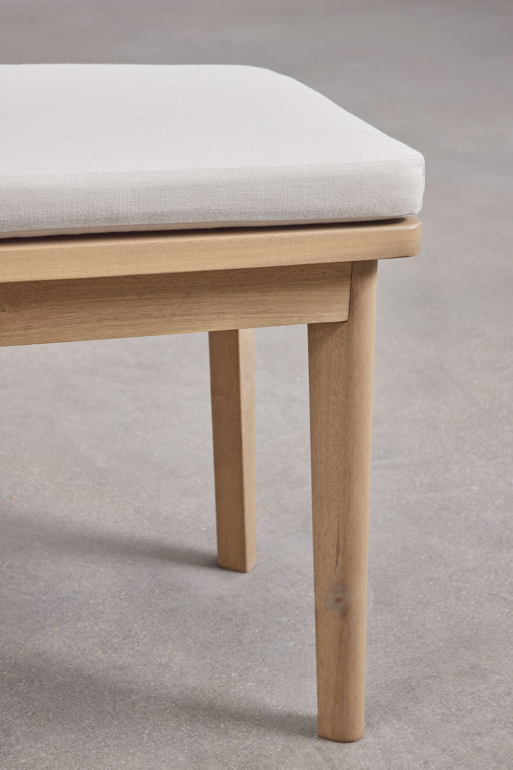 Banc de jardin 160 cm en bois d'acacia et tissu Kaela, image de la galerie 6