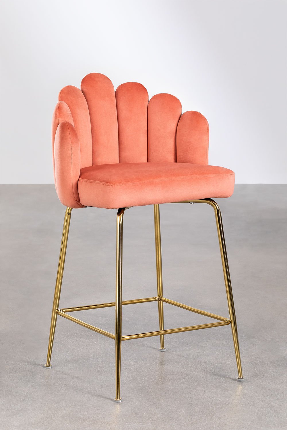 Pack de 4 tabourets hauts en velours Markina, image de la galerie 1
