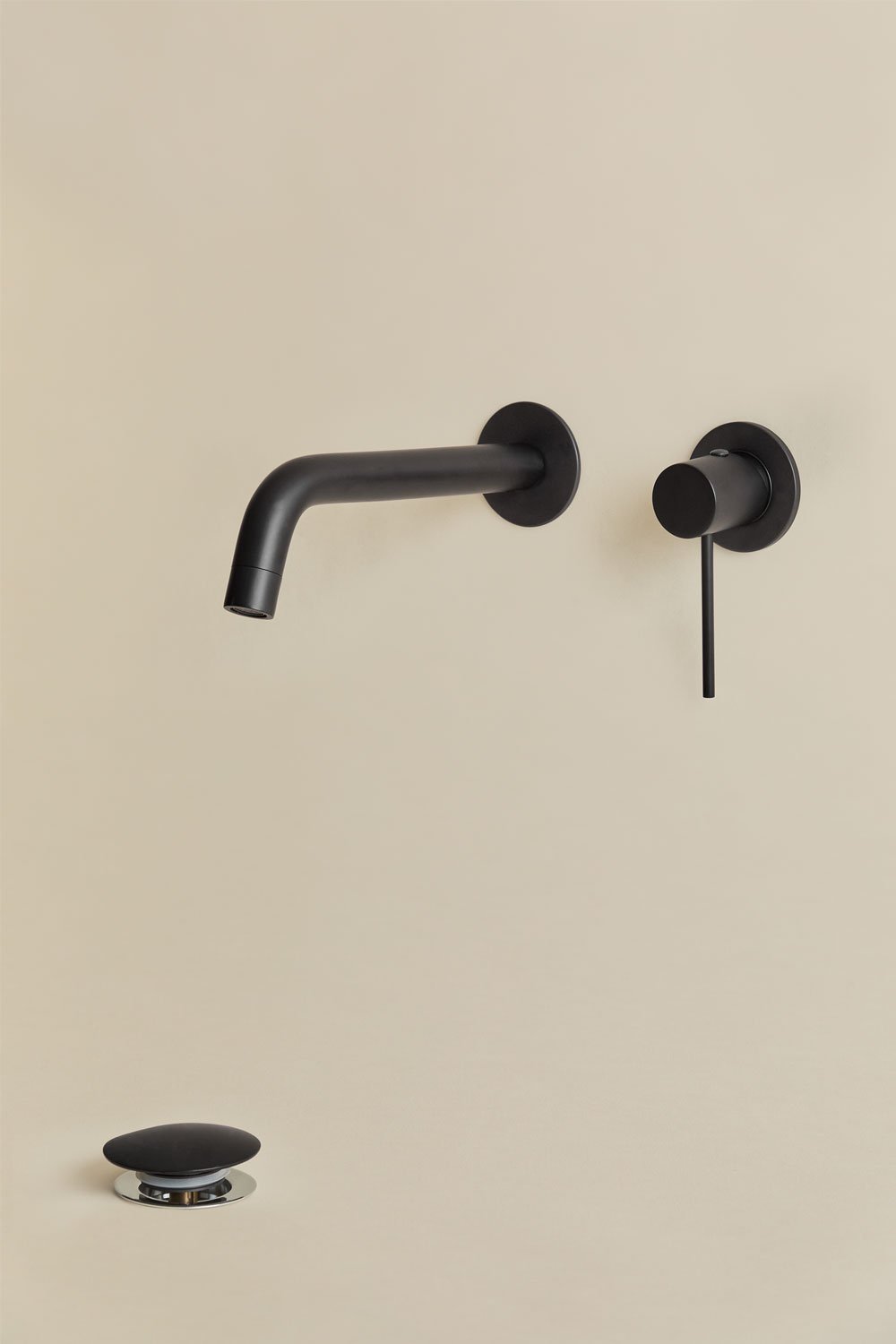 Ensemble de robinetterie de lavabo encastrée en laiton Orveta et bonde de lavabo Click-Clack en acier inoxydable et laiton, image de la galerie 1