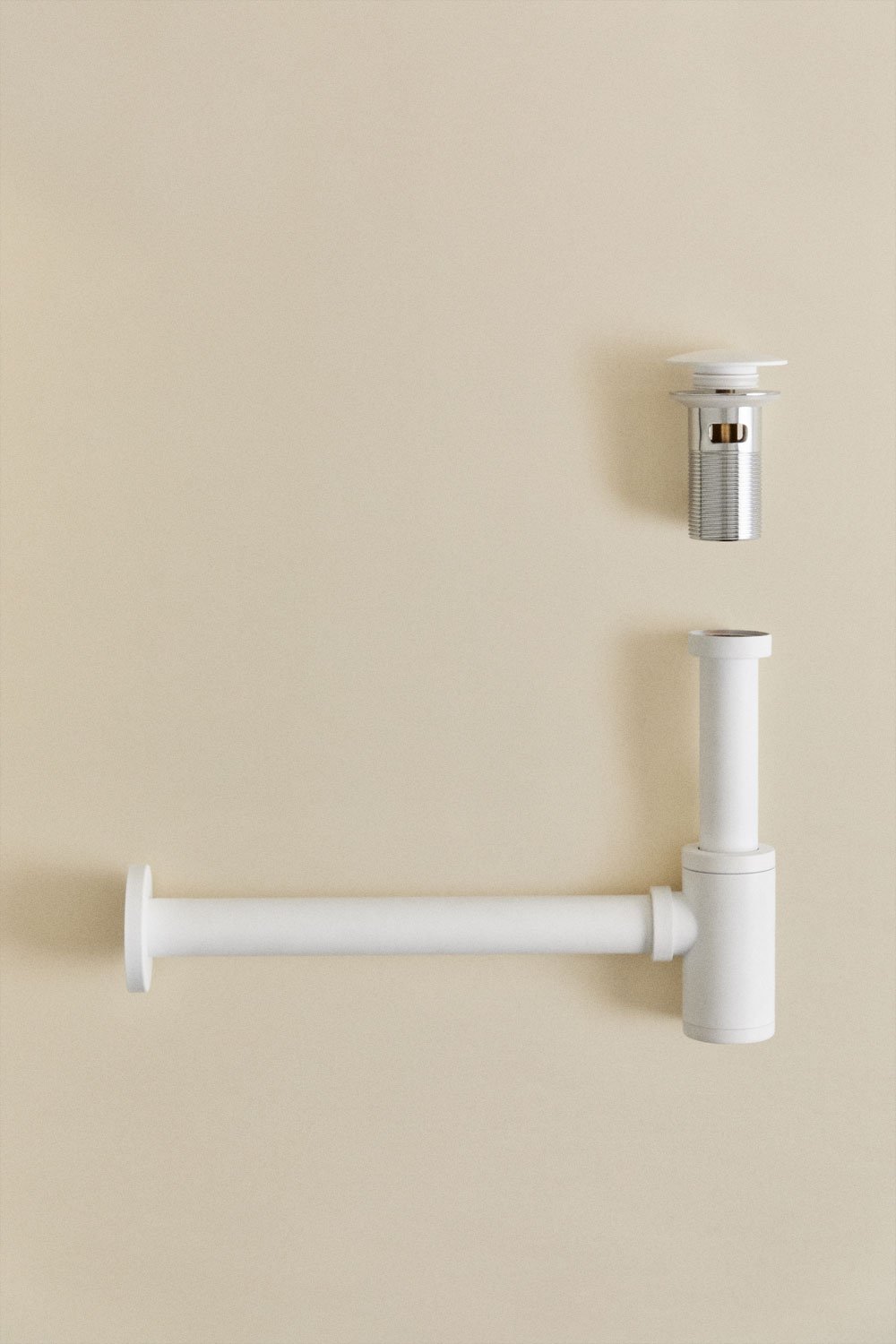 Ensemble de siphon d'évier et robinet de vidange Bibur en inox pour évier Orveta type Click-Clack, image de la galerie 1