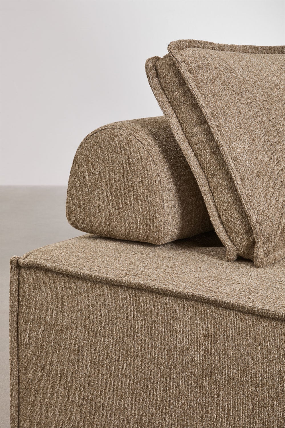 Ensemble de salon avec fauteuil et pouf en tissu Vermont, image de la galerie 2