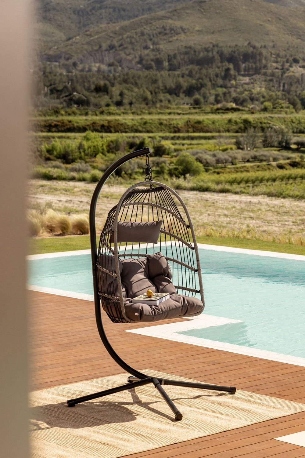 Fauteuil de Jardin Suspendu avec Base et coussin Anoop, image de la galerie 1