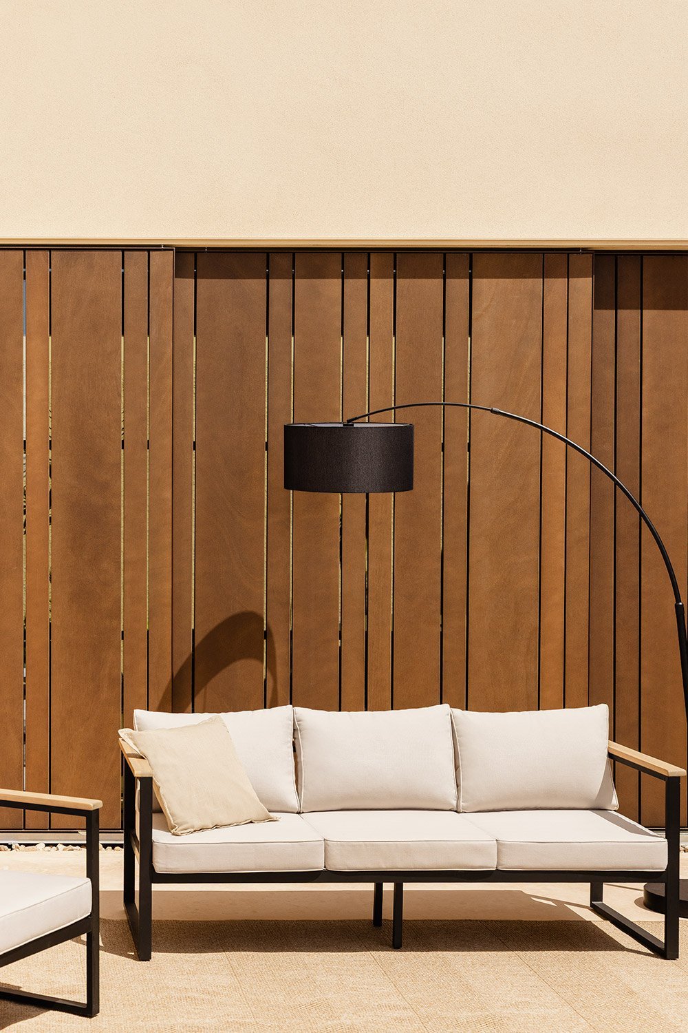 Canapé de jardin 3 places en aluminium et bois d'acacia Lipov, image de la galerie 9