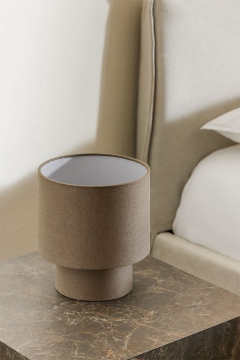 Lampe de table Gioura en lin et fer