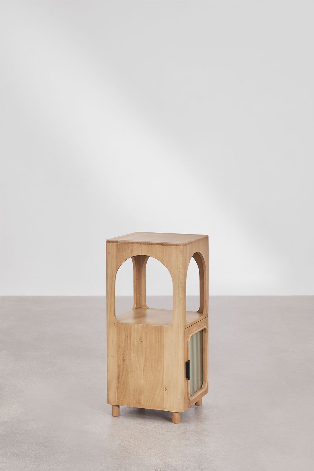 Étagère de salle de bain en bois d'acacia et verre Massilia , image de la galerie 5