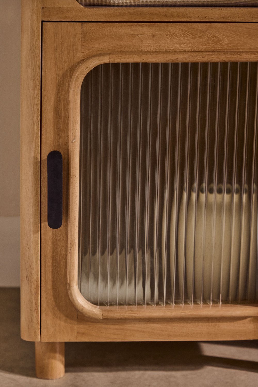 Étagère de salle de bain en bois d'acacia et verre Massilia , image de la galerie 2