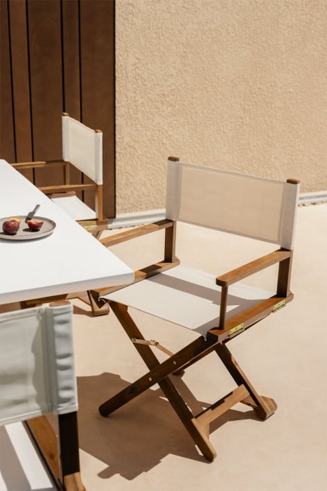Chaise de réalisateur de jardin pliante en bois Ridley - Beige nude