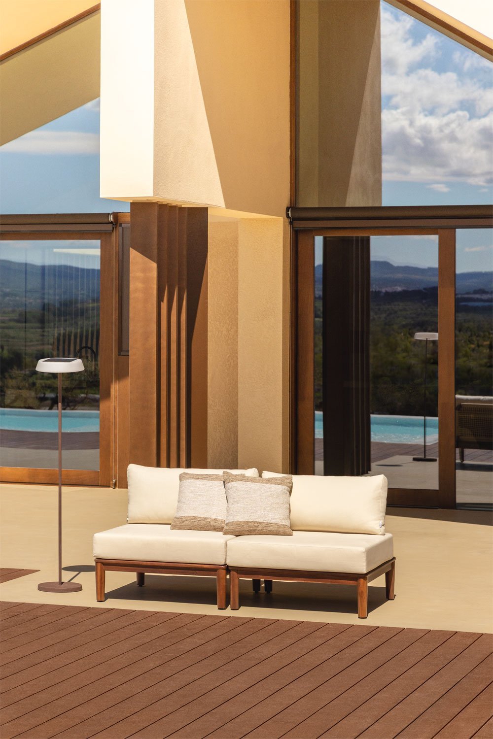 Canapé de jardin modulable 2 pièces Giulia en acacia   , image de la galerie 1