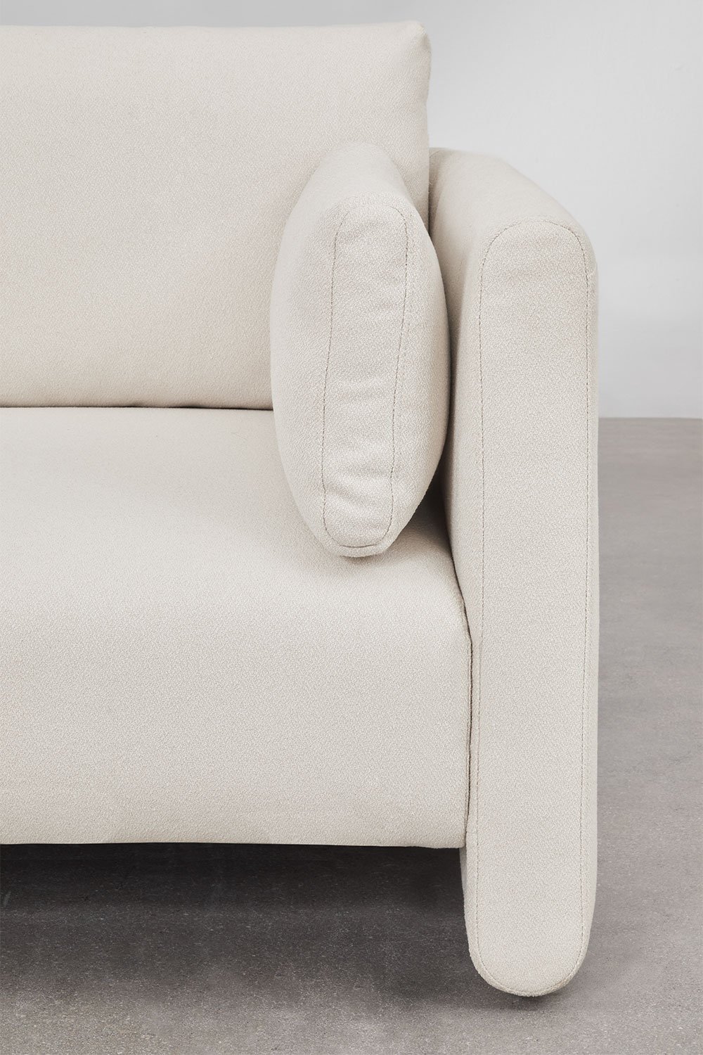 Canapé modulable 4 pièces avec méridienne gauche en tissu bouclé Artemisa, image de la galerie 2