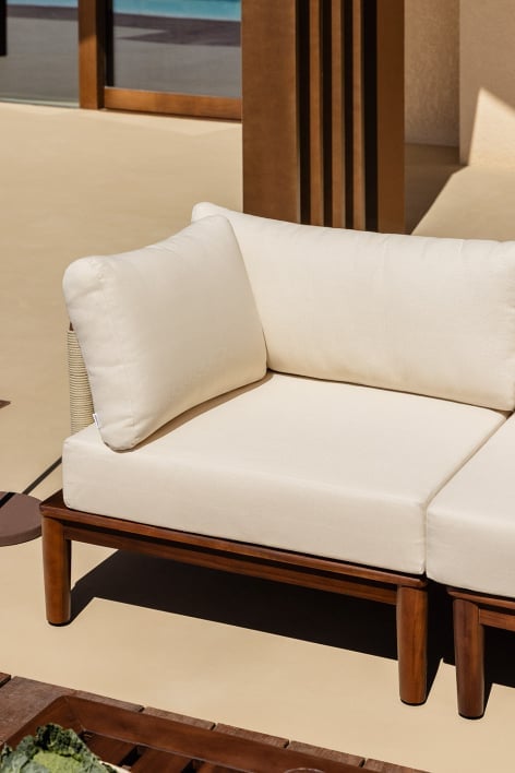 Fauteuil d'angle de jardin en bois d'acacia Giulia