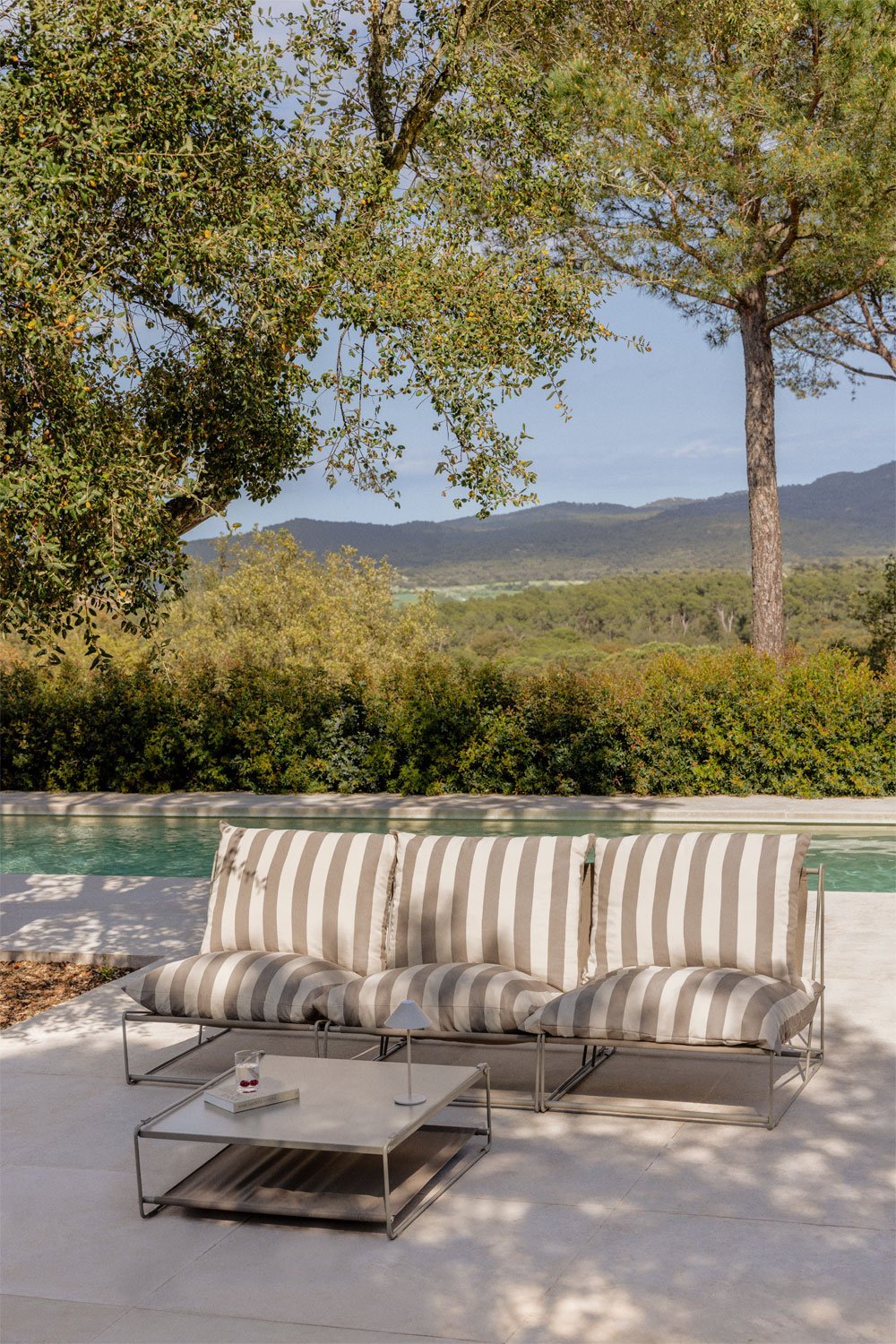 Ensemble de jardin avec canapé modulaire 3 pièces et table d'appoint convertible Amaro, image de la galerie 1