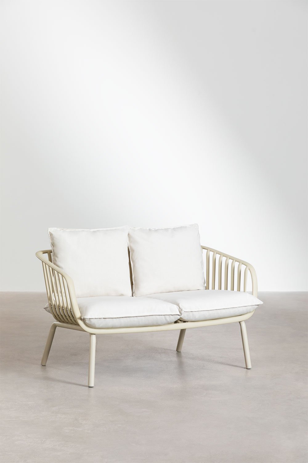 Canapé de jardin 2 places en acier et polypropylène Aradina, image de la galerie 2