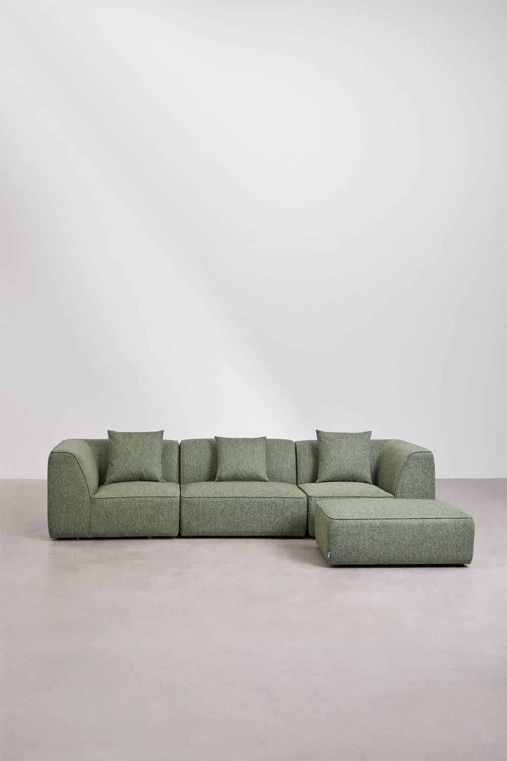 Canapé modulable Cardea 3 pièces avec pouf rembourré, image de la galerie 5