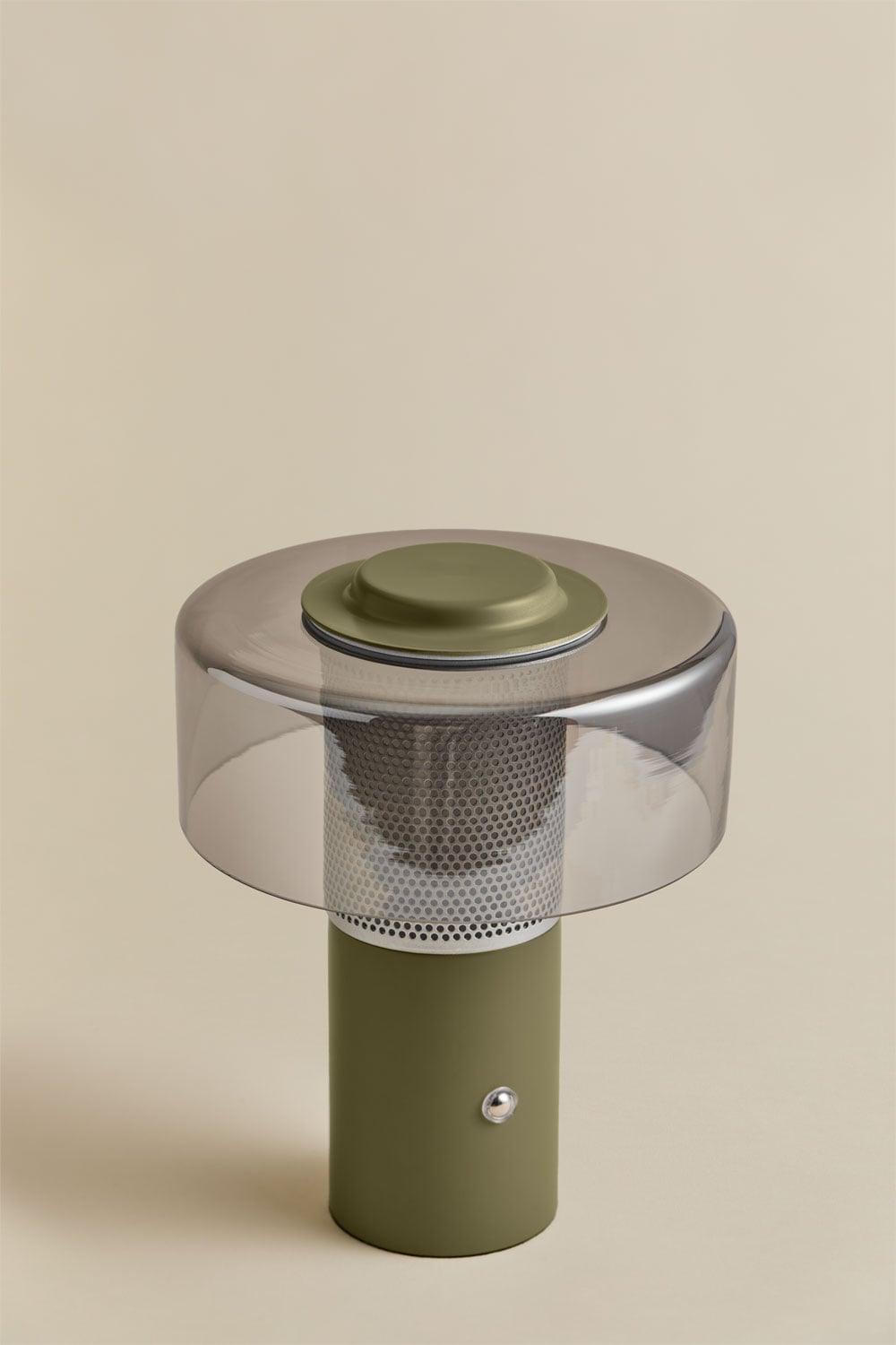 Lampe de table d'extérieur LED sans fil Elfriede en verre et acier, image de la galerie 2