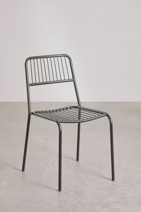 Pack de 4 chaises de salle à manger empilables en acier Elton