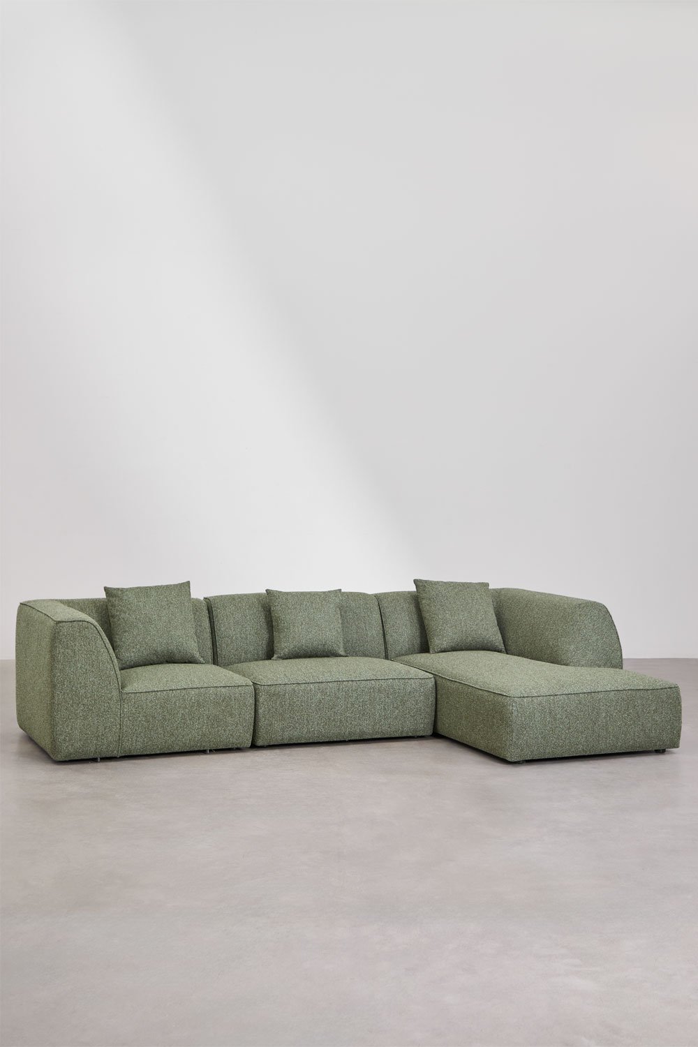Canapé modulable Cardea rembourré 3 pièces avec chaise longue côté droit, image de la galerie 3