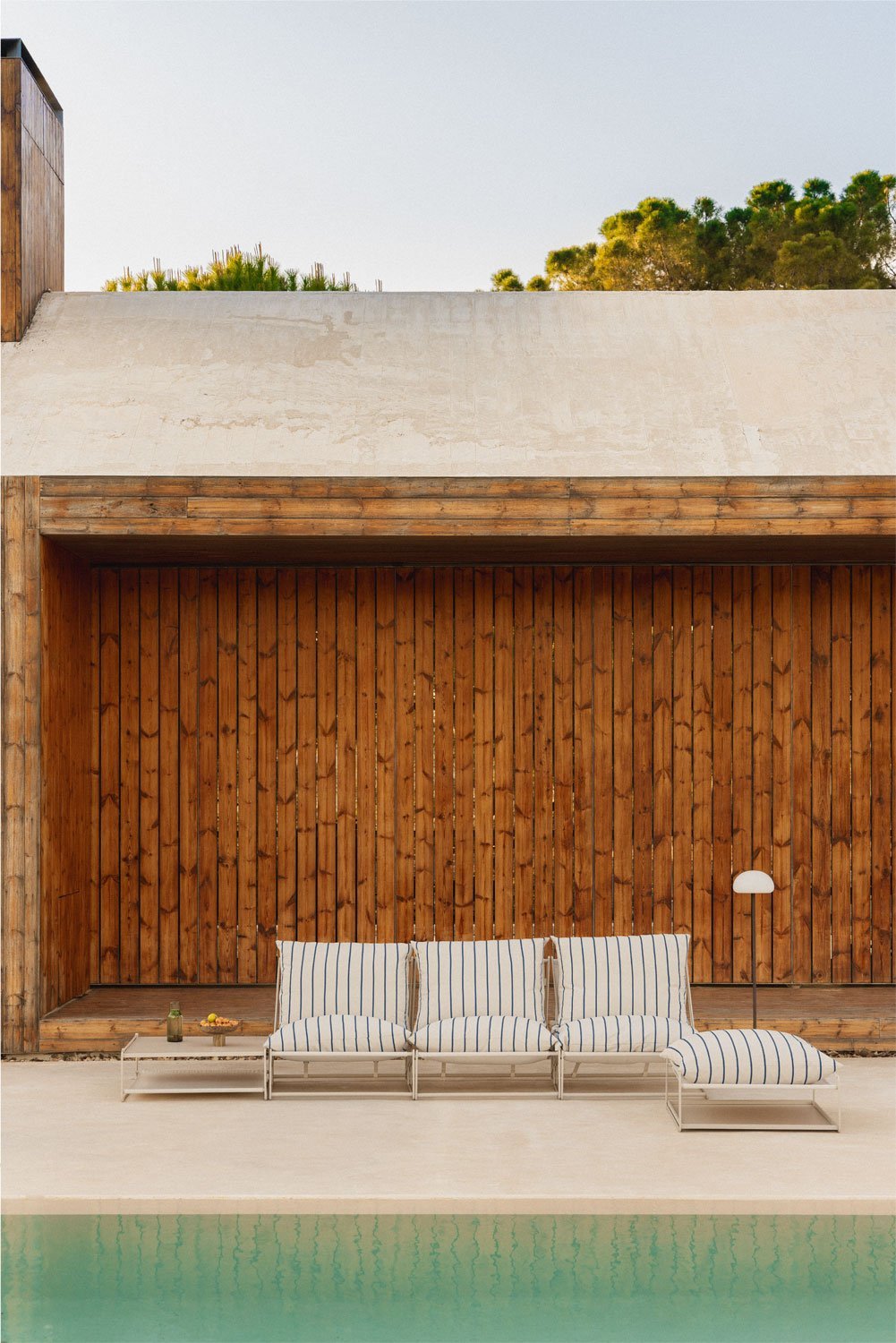 Ensemble de jardin Amaro avec canapé modulable 3 pièces, table d'appoint et pouf convertible, image de la galerie 1