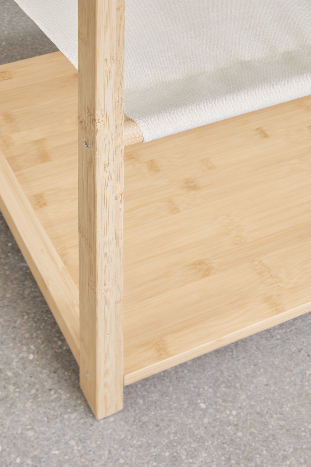 Armoire modulaire ouverte 4 pièces en bambou Deneb avec étagères et portant, image de la galerie 8