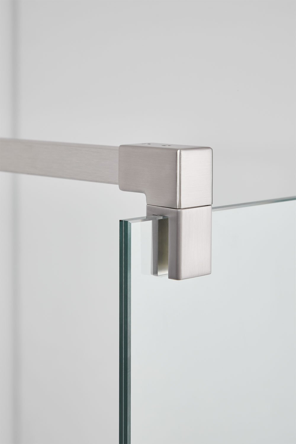 Paroi de douche fixe en verre trempé de 8 mm et aluminium Bristol, image de la galerie 7