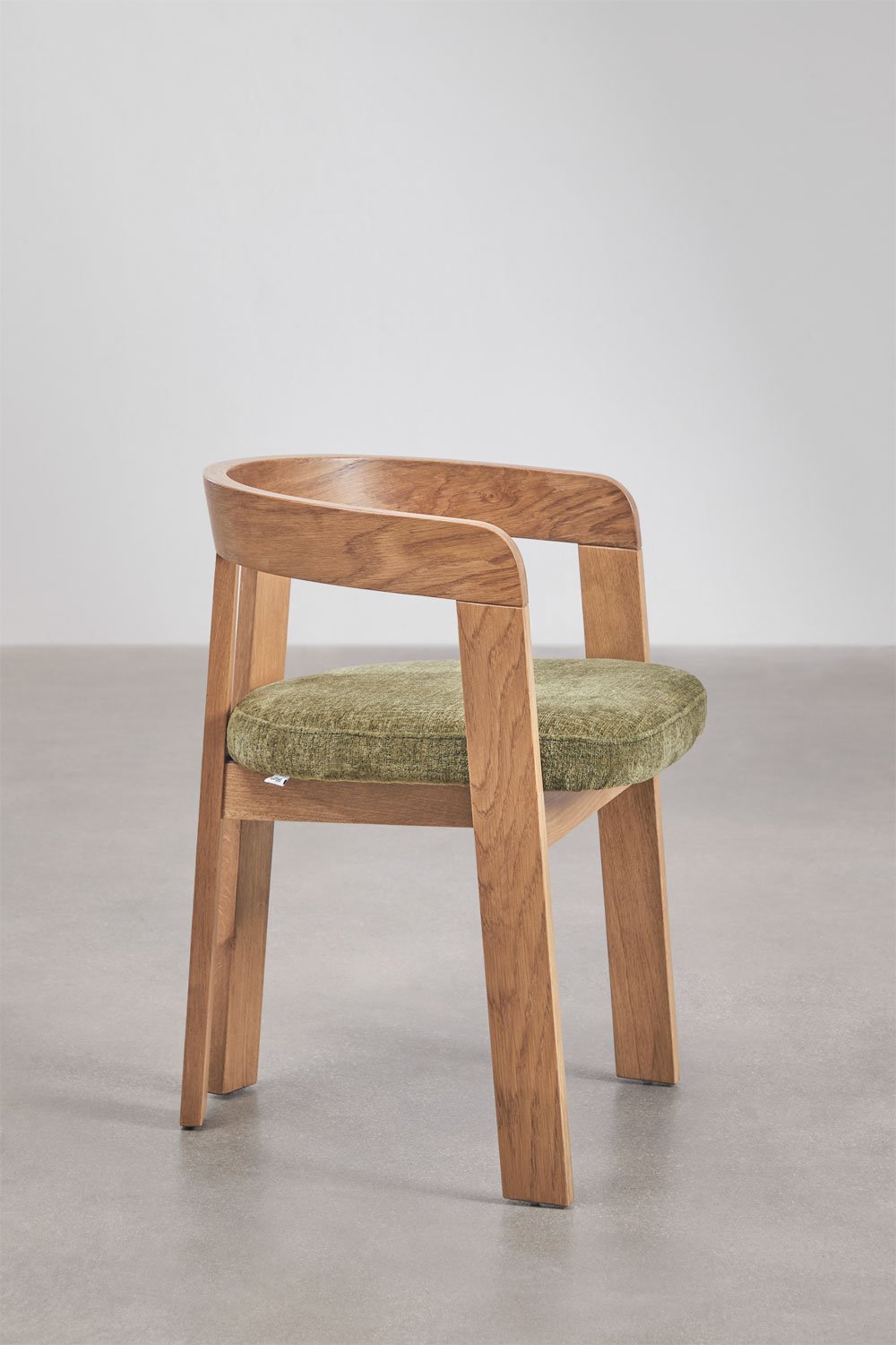 Chaise de salle à manger avec accoudoirs en bois et tapissée Yvone, image de la galerie 4