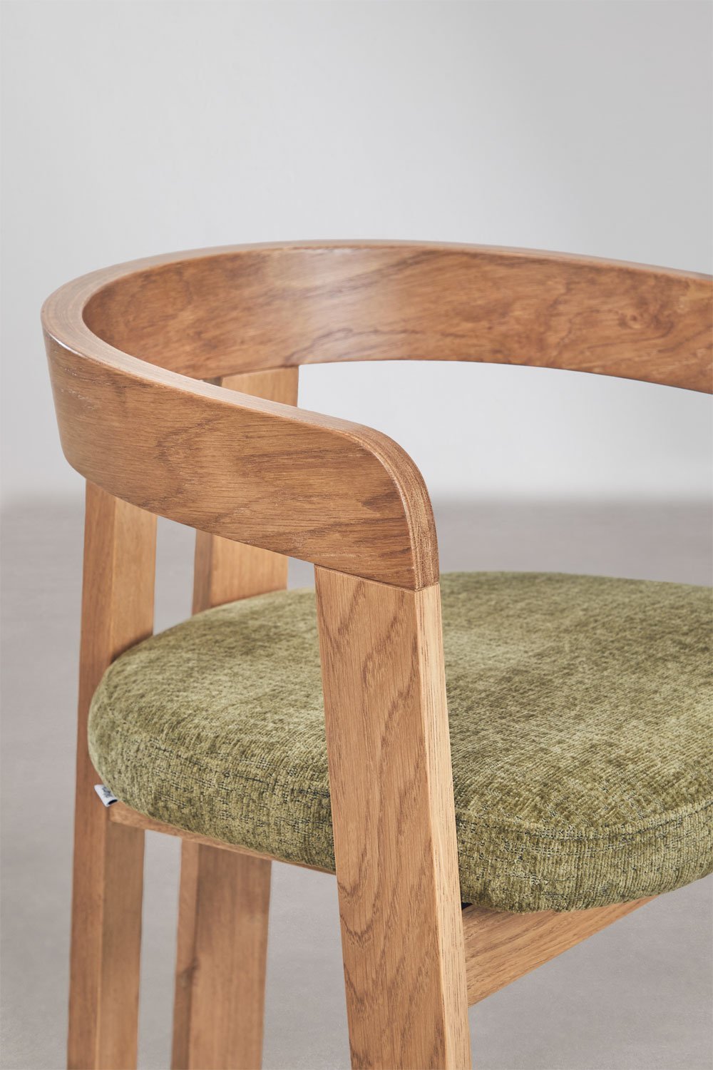 Chaise de salle à manger avec accoudoirs en bois et tapissée Yvone, image de la galerie 6