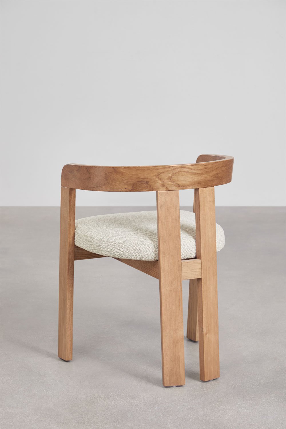 Pack de 4 chaises de salle à manger avec accoudoirs en bois et rembourrées Yvone, image de la galerie 7