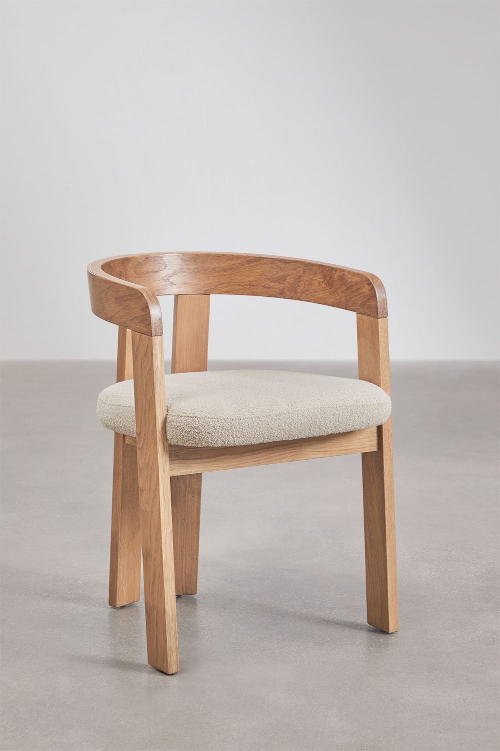 Pack de 4 chaises de salle à manger avec accoudoirs en bois et rembourrées Yvone, image de la galerie 3