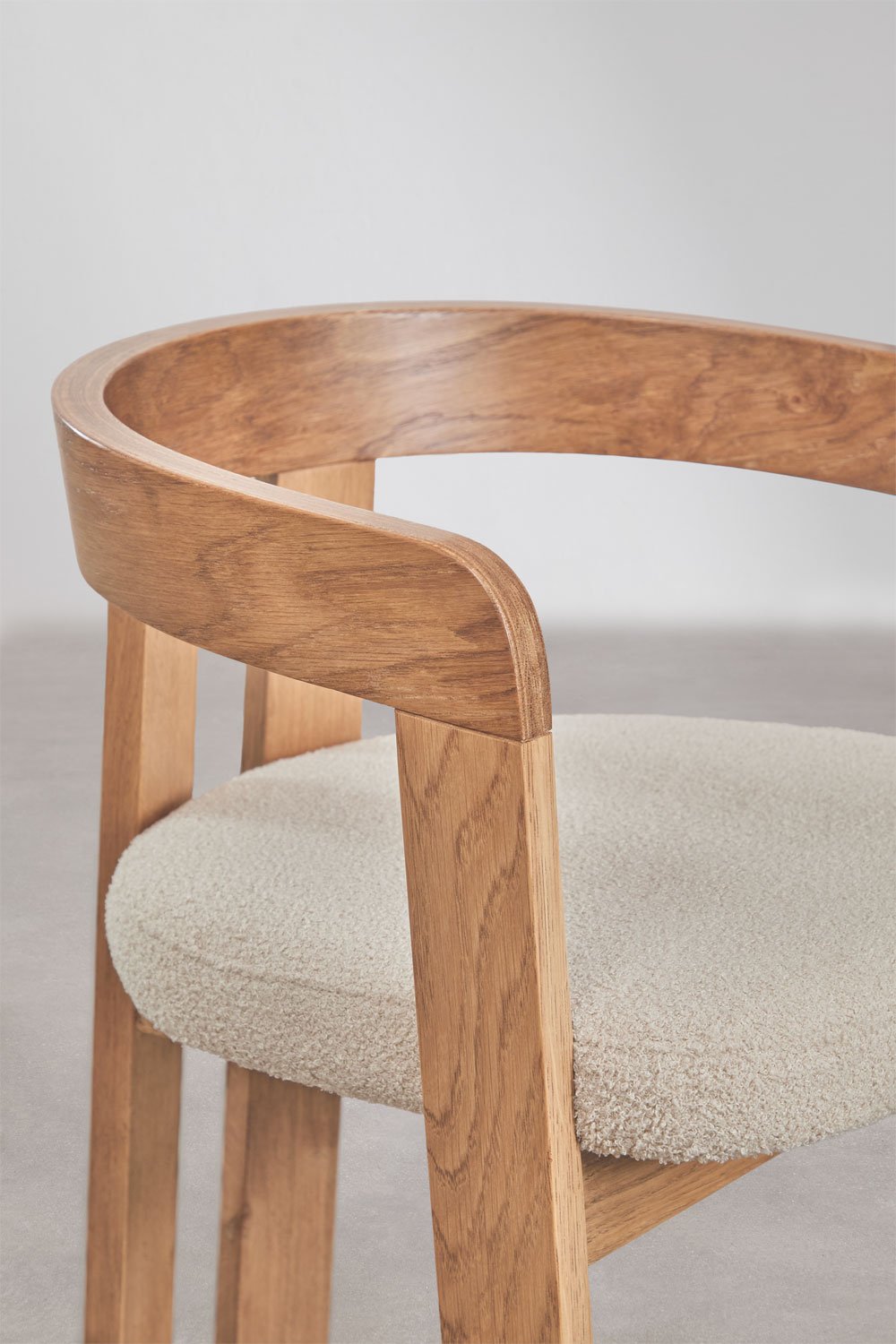 Pack de 4 chaises de salle à manger avec accoudoirs en bois et rembourrées Yvone, image de la galerie 6