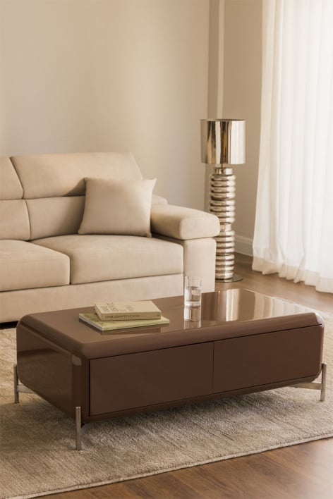 Table basse rectangulaire 120x60 cm en MDF Alazne