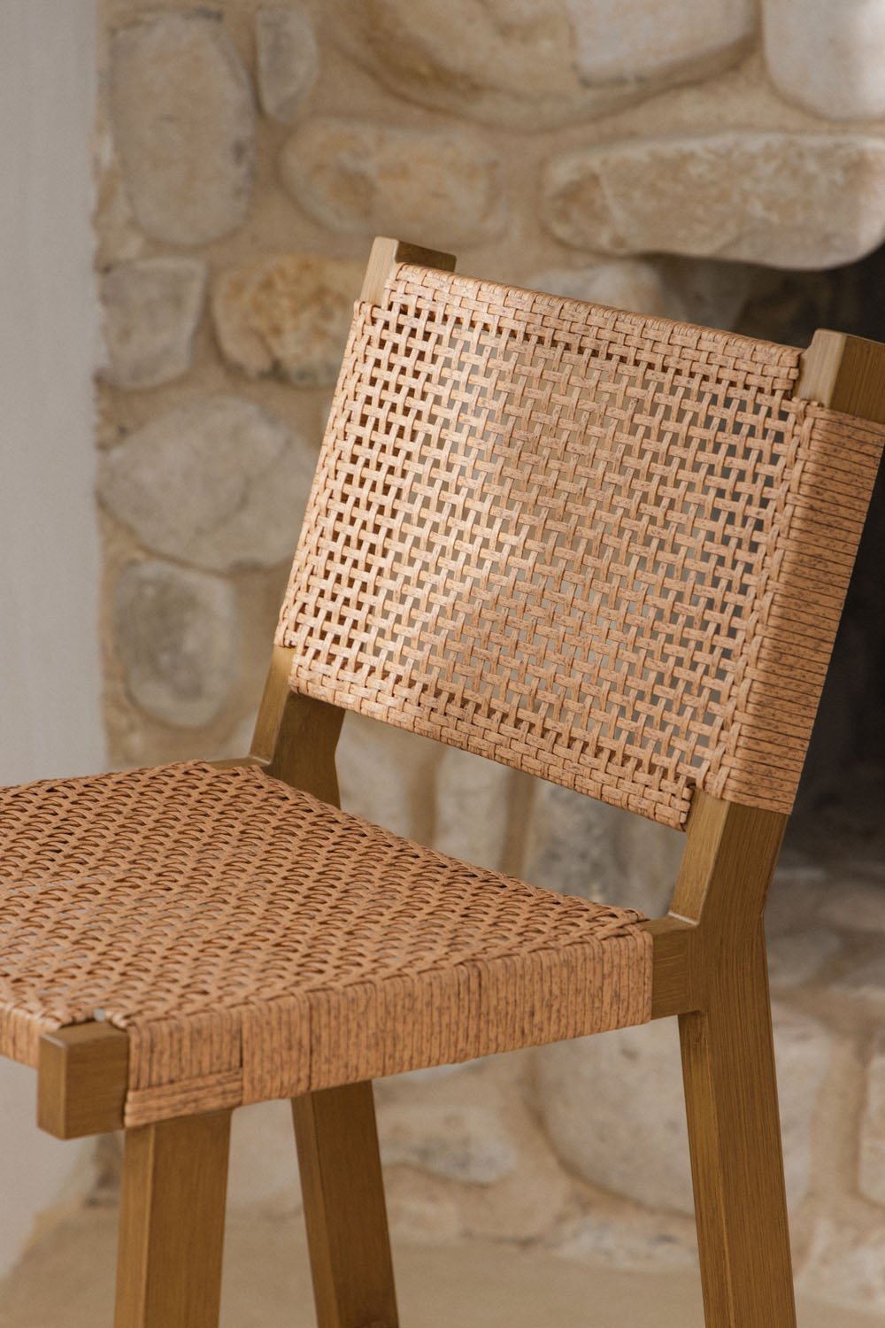 Lot de 2 tabourets de jardin hauts en osier synthétique (75 cm) Ori , image de la galerie 2
